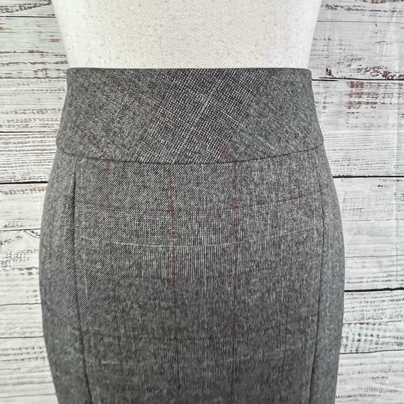 Evan Picone Skirt size 8 Black Red Plaid Straight Knee Kick Pleats Career Suit - Picture 3 of 9